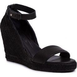 Espadryle WEEKEND MAX MARA - Raggio 552103046 Nero 003/003. Czarne espadryle damskie Weekend Max Mara, bez wzorów, ze skóry, bez obcasa, na obcasie. Za 999,00 zł.
