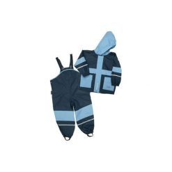 Playshoes Komplet przeciwdeszczowy dla dziecka kolor niebieski marine. Niebieskie kombinezony niemowlęce marki Playshoes, z materiału. Za 139,00 zł.