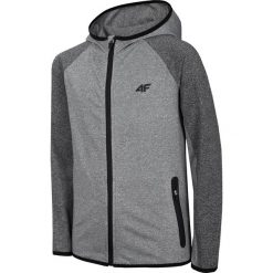 Bluza chłopięca (122-164) JBLM402 - szary melanż. Szare bluzy chłopięce 4F JUNIOR, bez wzorów, z materiału, sportowe, bez rękawów, z kapturem. W wyprzedaży za 69,99 zł.