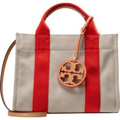 Torebki klasyczne damskie: Tory Burch MILLER CANVAS MINI TOTE Torebka natural/natural vachetta/poppy red