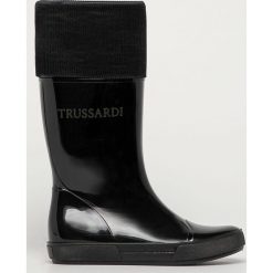 Trussardi Jeans - Kalosze. Czarne kalosze damskie Trussardi Jeans, bez wzorów, z jeansu. Za 599,90 zł.