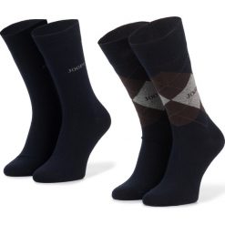 Zestaw 2 par wysokich skarpet męskich JOOP! - Socke Classic Argyle 900.011-2 Navy/Coffee 3000-1. Niebieskie skarpetki męskie JOOP!, bez wzorów, z elastanu. W wyprzedaży za 59,00 zł.