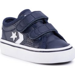Sneakersy CONVERSE - Star Replay 2V Ox 767220C Obsidian/Obsidian/White. Niebieskie trampki chłopięce Converse, bez wzorów, ze skóry ekologicznej, retro, na rzepy. Za 159,00 zł.