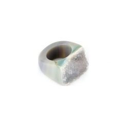 InspiRING Agat Druza Turkusowo-Szara rozmiar 14. Szare pierścionki damskie Brazi druse jewelry, z agatem. Za 270,00 zł.
