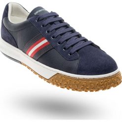 SNEAKERSY Emporio Armani. Niebieskie sneakersy męskie Emporio Armani, na sznurówki. Za 410,00 zł.