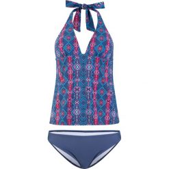 Tankini (2 części) bonprix niebieski z nadrukiem. Niebieskie stroje kąpielowe damskie bonprix, z nadrukiem. Za 109,99 zł.