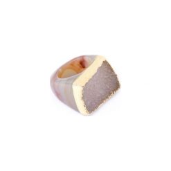 InspiRING Agat Ciepły Beż 1/4 złoto rozmiar 19. Brązowe pierścionki damskie Brazi druse jewelry, z agatem, złote. Za 320,00 zł.