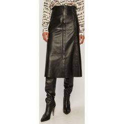 Sportmax Code - Spódnica skórzana. Żółte spódniczki damskie Sportmax Code, na co dzień, bez wzorów, z poliesteru, casualowe, midi, rozkloszowane. Za 1989,00 zł.