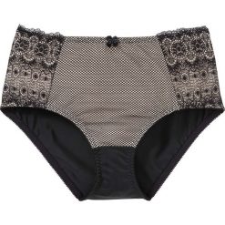 Figi wyszczuplające bonprix czarno-cielisty. Czarne figi damskie marki bonprix, z koronki. Za 34,99 zł.