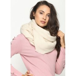 Szaliki damskie: Beżowy Szalik Scarf Face