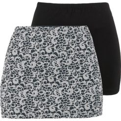 Pas przedłużający do shirtów (2 szt.) bonprix czarny gładki + czarny w deseń paisley. Czarne koszulki damskie bonprix, bez wzorów, bez kołnierzyka. Za 49,98 zł.