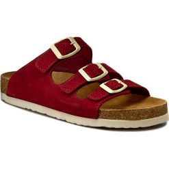 Chodaki damskie: Klapki DR. BRINKMANN - 700861-4 Wein/Camel