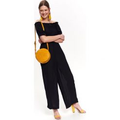 Stylowy kombinezon. Czarne kombinezony damskie Top Secret, na co dzień, na lato, bez wzorów, eleganckie, bez kołnierzyka, z długim rękawem, długie. W wyprzedaży za 59,99 zł.