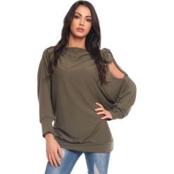 Koszulka "Raquel" w kolorze khaki. Brązowe koszulki damskie Scarlet Jones, l, bez wzorów, bez kołnierzyka, bez rękawów. W wyprzedaży za 137,95 zł.