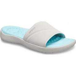 Crocs Reviva Slide W Pearl White/Pearl White W11 (42,5). Białe klapki damskie Crocs, bez wzorów, z materiału, bez obcasa. W wyprzedaży za 169,00 zł.