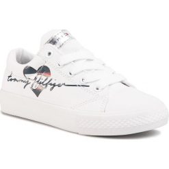 Trampki TOMMY HILFIGER - T3A4-30600-0924 M White 100. Białe trampki dziewczęce TOMMY HILFIGER, bez wzorów, z gumy, na sznurówki. Za 259,00 zł.
