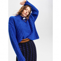 Gruby sweter ze stójką - Niebieski. Niebieskie swetry klasyczne damskie Reserved, l, ze stójką. Za 139,99 zł.