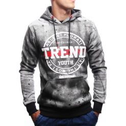 Bluza męska z kapturem szara Recea. Szare bluzy męskie Recea, xl, z napisami, z bawełny, z kapturem, bez rękawów, z kapturem. Za 69,95 zł.