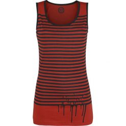 RED by EMP Long Tall Sally Top damski czerwony. Czerwone bluzki damskie marki RED by EMP, xxl, w paski, z okrągłym kołnierzem, bez rękawów. Za 49,90 zł.