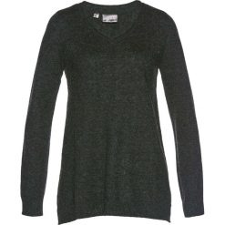 Swetry klasyczne damskie: Sweter Premium bonprix antracytowy melanż