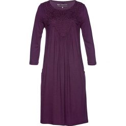 Sukienka shirtowa Premium z koronką bonprix czarny bez. Fioletowe sukienki damskie bonprix, w koronkowe wzory, z koronki, bez kołnierzyka, bez rękawów. Za 64,99 zł.