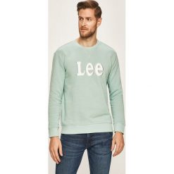 Lee - Bluza. Zielone bluzy męskie Lee, s, z nadrukiem, z bawełny, z okrągłym kołnierzem, bez rękawów, bez kaptura. W wyprzedaży za 199,90 zł.