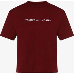 Tommy Jeans - T-shirt damski, czerwony. Czerwone t-shirty damskie Tommy Jeans, s, z haftami, z bawełny, bez kołnierzyka. Za 179,95 zł.