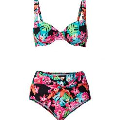 Bikini na fiszbinach minimizer (2 części) bonprix czarny w kwiaty. Czarne stroje kąpielowe damskie bonprix, w kwiaty. Za 109,99 zł.
