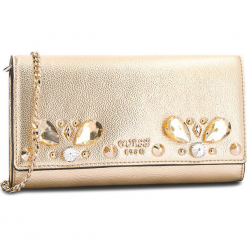 Torebka GUESS - Summer Night City Mini HWGG69 97710 GOL. Żółte torebki klasyczne damskie Guess, z aplikacjami, ze skóry ekologicznej. Za 399,00 zł.