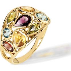 RABAT Pierścionek Złoty - złoto żółte 333, Topaz. Żółte pierścionki damskie marki W.KRUK, z topazem, złote. W wyprzedaży za 799,00 zł.