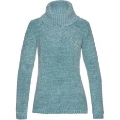Swetry damskie: Sweter z szenili bonprix niebieski mineralny