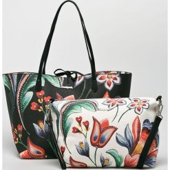 Desigual - Torebka. Szare shopper bag damskie Desigual, z materiału, do ręki, duże. W wyprzedaży za 249,90 zł.