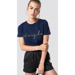 T-shirty damskie: NA-KD Trend T-shirt basic Single - Blue,Navy