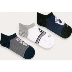 Nike - Stopki (3-pack). Niebieskie skarpetki damskie Nike, bez wzorów, z elastanu. Za 59,90 zł.