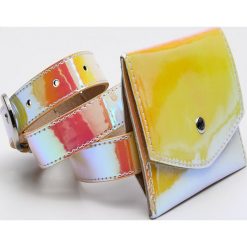 Pasek holo z saszetką - Żółty. Żółte paski damskie Sinsay, w paski. Za 24,99 zł.