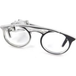 Srebrna spinka do krawata - okulary ZS12. Szare spinki do mankietów męskie Adam Collection - Krawaty i dodatki, srebrne. W wyprzedaży za 58,50 zł.