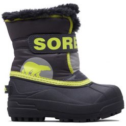 Sorel Chłopięce Śniegowce Snow Commander, 28, Szare/Żółte. Szare buty chłopięce zimowe marki Sorel. Za 269,00 zł.