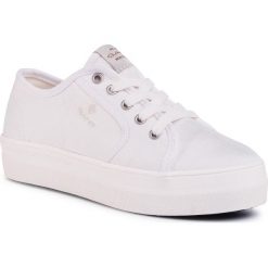 Tenisówki GANT - Leisha 20538440 White G29. Białe półbuty damskie GANT, na co dzień, bez wzorów, z gumy, bez obcasa, bez zapięcia. Za 299,00 zł.