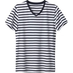 T-shirty męskie: T-shirt w paski z dekoltem w serek 100% bawełny