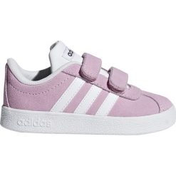 Buty adidas VL Court 2.0 Cmf I (F36396). Różowe buty dziewczęce sportowe Adidas, bez wzorów, z zamszu, bez zapięcia. Za 169,99 zł.
