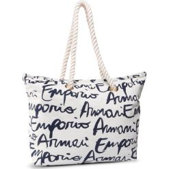 Torebka EMPORIO ARMANI - Logo 262653 0P821 63210 White Logo Print. Białe torebki klasyczne damskie Emporio Armani, bez wzorów, z materiału, klasyczne, bez dodatków. W wyprzedaży za 359,00 zł.