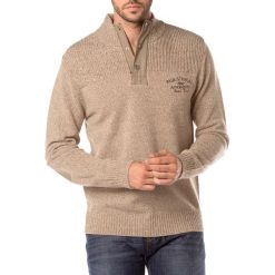 Golfy męskie: Sweter w kolorze beżowym