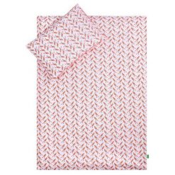 LULANDO Komplet pościeli, Pomarańczowe ptaszki, 100x135 + 40x60 cm uniwersalny. Pomarańczowe komplety niemowlęce Lulando, bez wzorów. Za 105,39 zł.