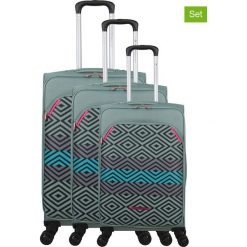 Walizki (3 szt.) "Diamond" w kolorze zielonym. Zielone walizki Lulu Castagnette, bez wzorów, z poliesteru. W wyprzedaży za 505,95 zł.