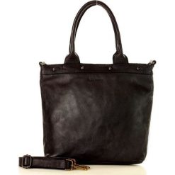MARCO MAZZINI Torebka skórzana vintage shopper old pelle lavata czarna. Czarne torby damskie na zakupy MAZZINI, w paski, ze skóry, vintage, bez dodatków. Za 399,00 zł.
