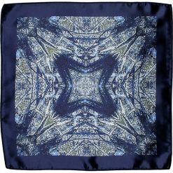 Granatowo-Srebrna Elegancka Poszetka Męska -ALTIES- Abstrakcyjny Wzór POSZALTS0335. Niebieskie poszetki męskie Alties, bez wzorów, eleganckie. Za 27,00 zł.