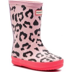 Kalosze HUNTER - Kids First Classic Hybrid Prnt KFT5023RMA Mist Pink/Hyper Pink/Thislte. Różowe kalosze dziewczęce Hunter. W wyprzedaży za 159,00 zł.