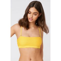 Stroje kąpielowe damskie: Hot Anatomy Sportowa góra bikini Wrinkled – Yellow