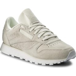 Buty Reebok - Cl Lthr Woven Emb BT0006 Chalk/White. Brązowe buty sportowe damskie Reebok, bez wzorów, ze skóry, sportowe. W wyprzedaży za 269,00 zł.