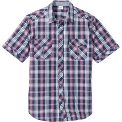 Koszula z krótkim rękawem Regular Fit bonprix matowy jeżynowy w kratę. Fioletowe koszule męskie marki Reserved, l, z bawełny. Za 37,99 zł.